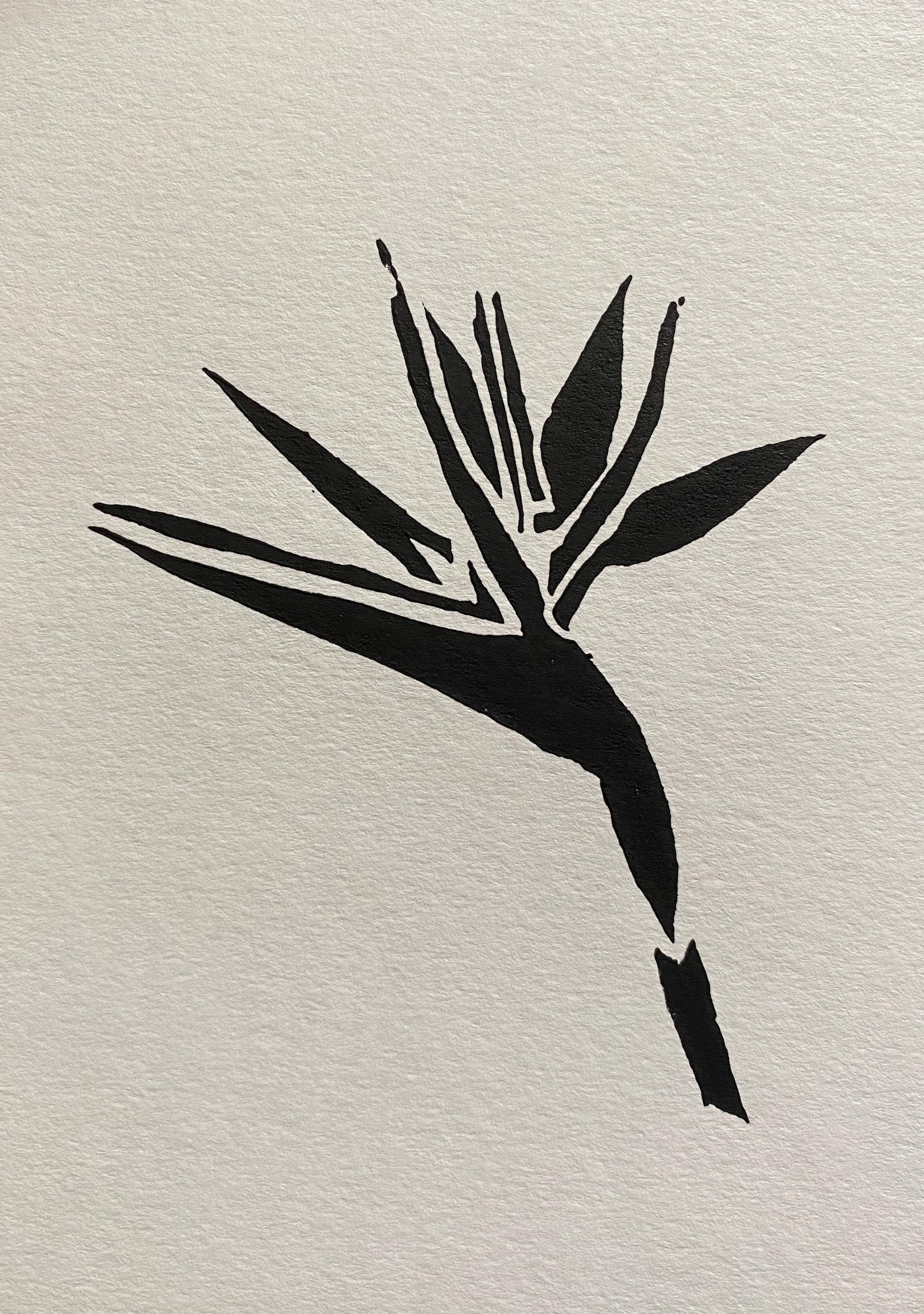 Handmade Original Linocut Print - Stralitzia