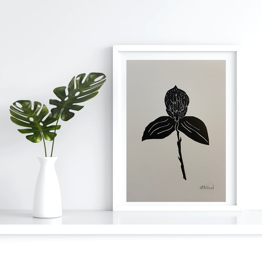 Handmade Original Linocut Print - Disa