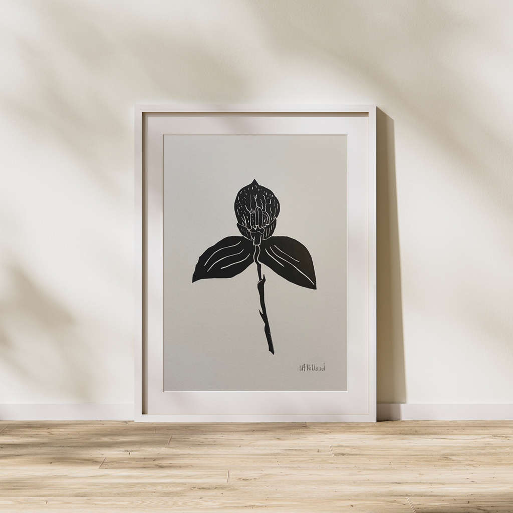 Handmade Original Linocut Print - Disa
