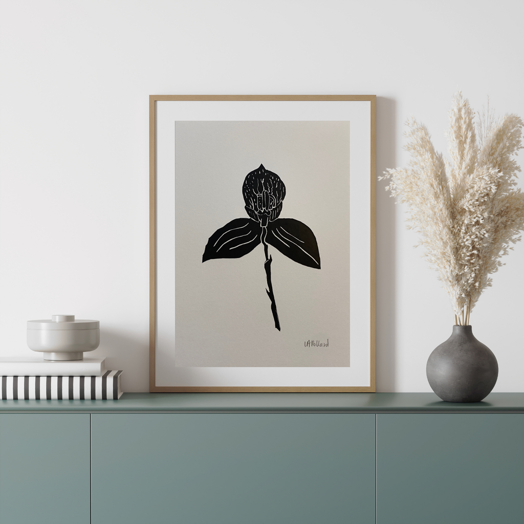 Handmade Original Linocut Print - Disa