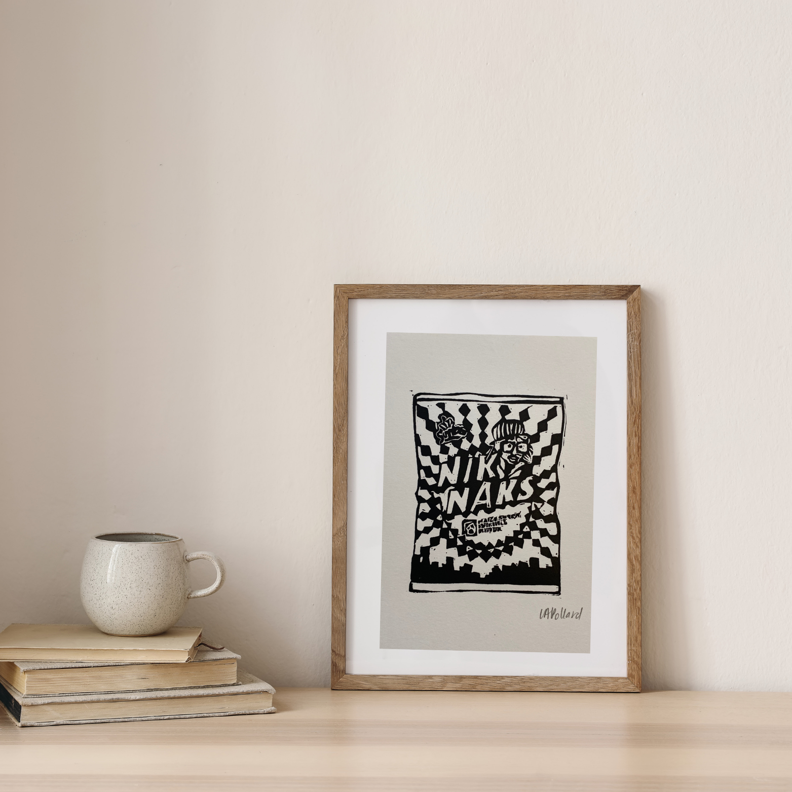 Handmade Original Linocut Print - Niknaks