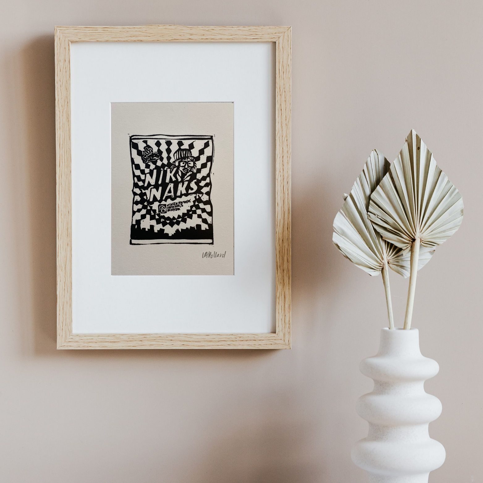 Handmade Original Linocut Print - Niknaks