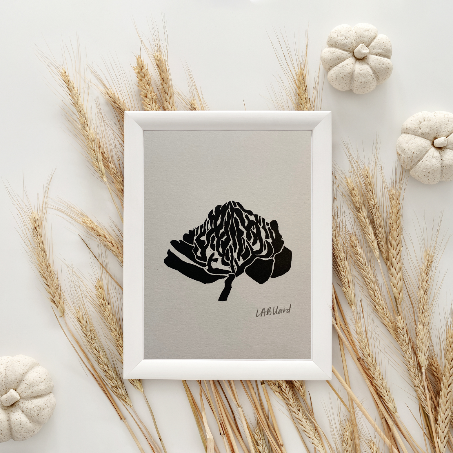 Handmade Original Linocut Print - Pincushion
