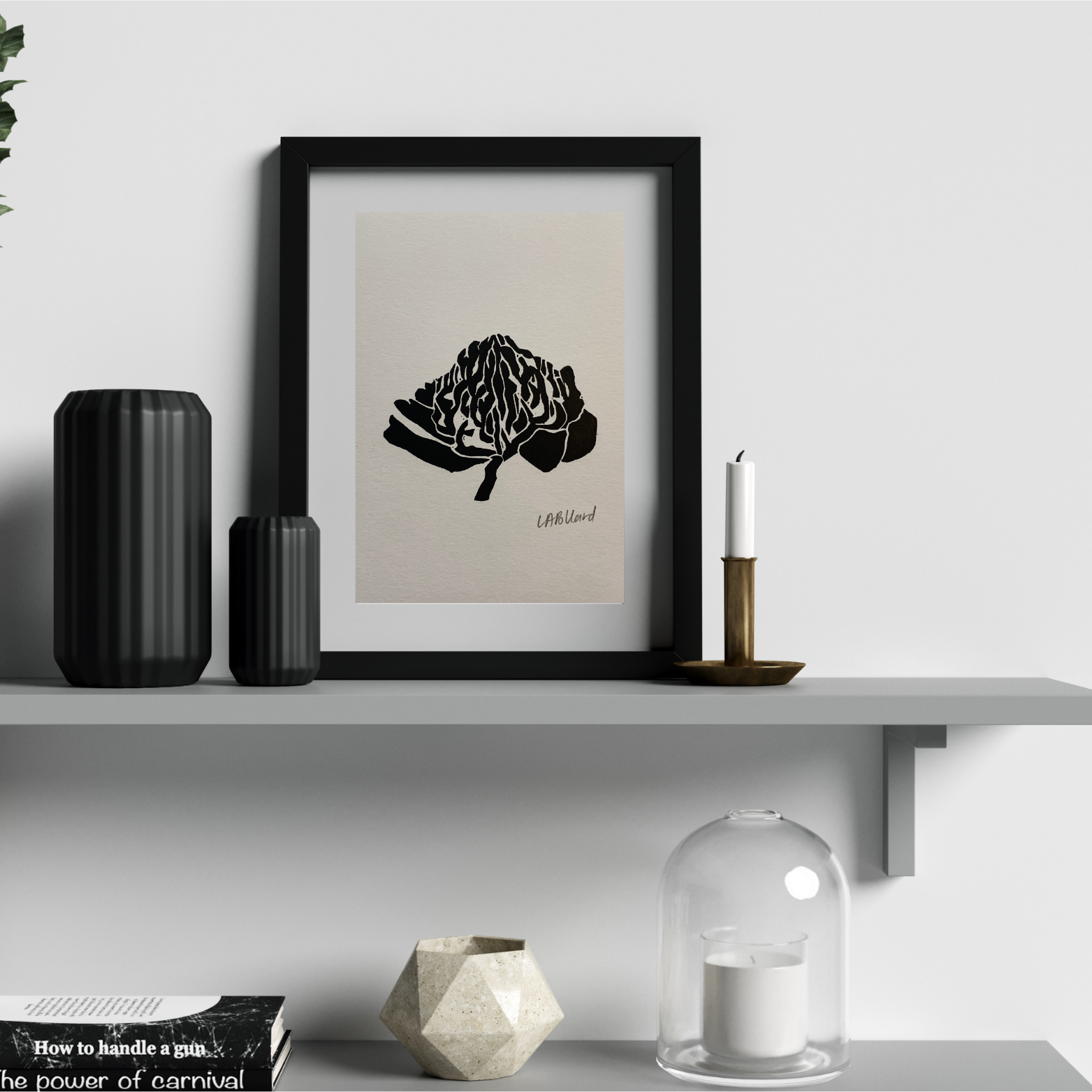 Handmade Original Linocut Print - Pincushion