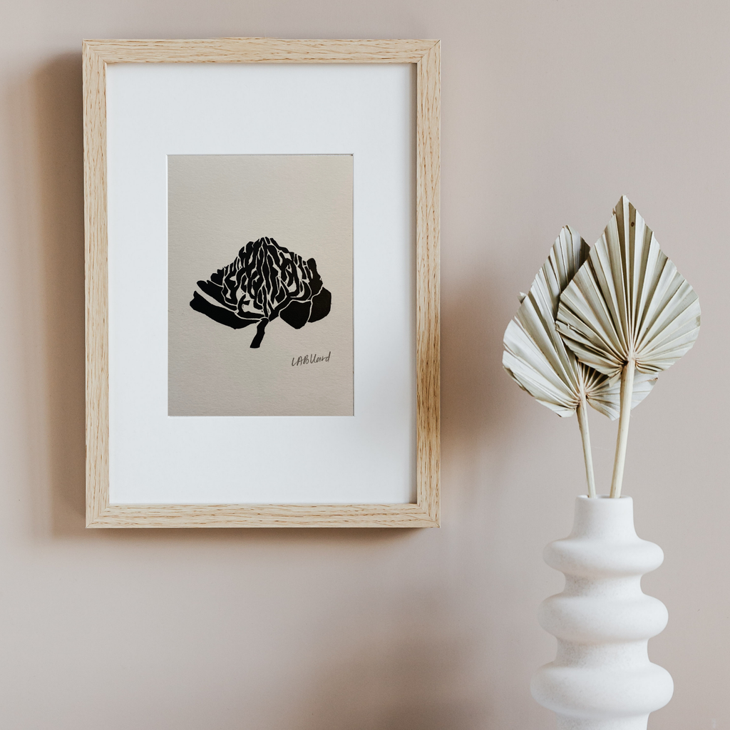 Handmade Original Linocut Print - Pincushion