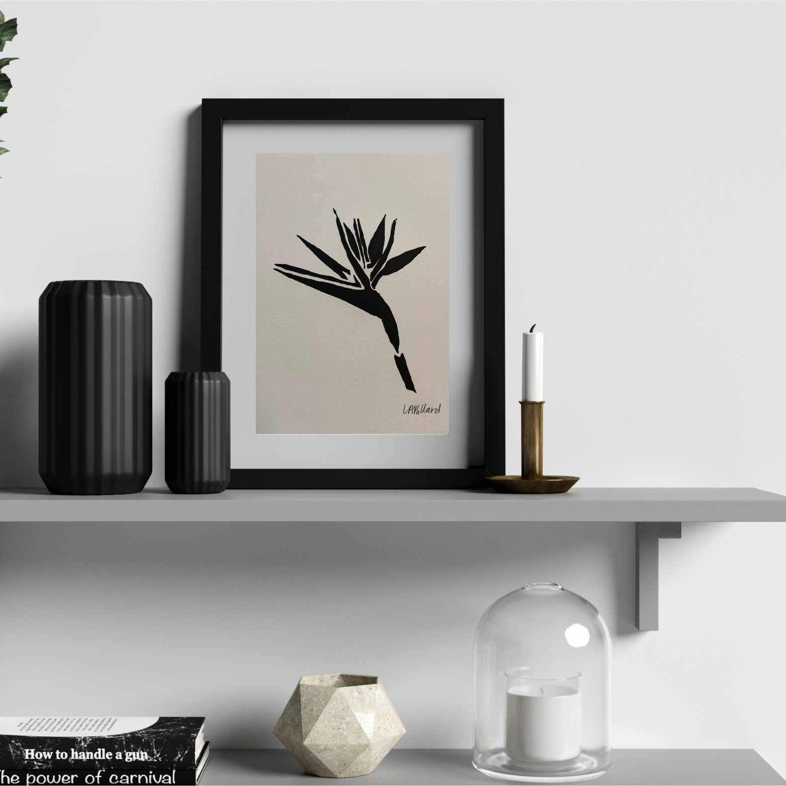 Handmade Original Linocut Print - Stralitzia