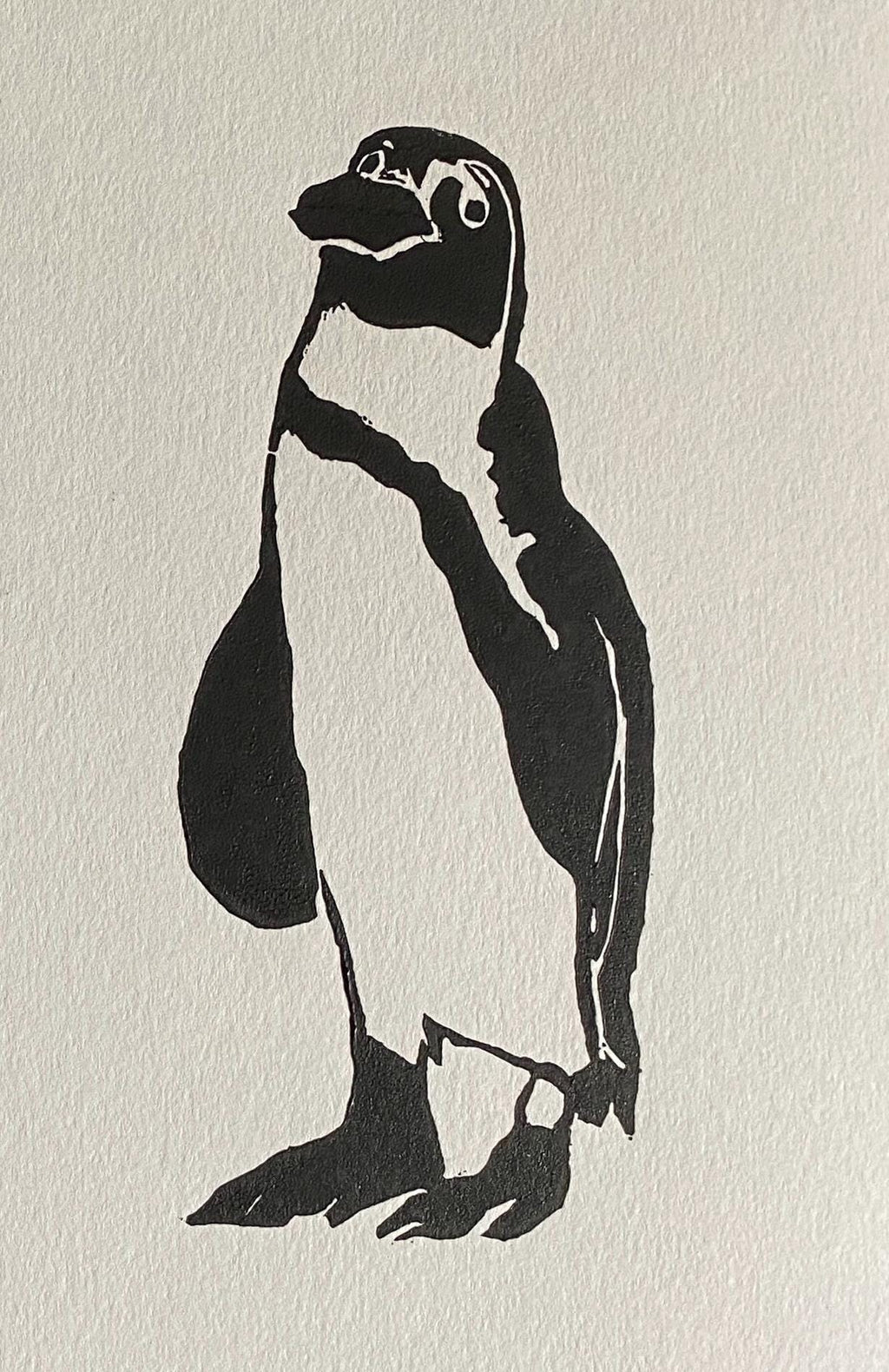 Handmade Original Linocut Print - African Penguin